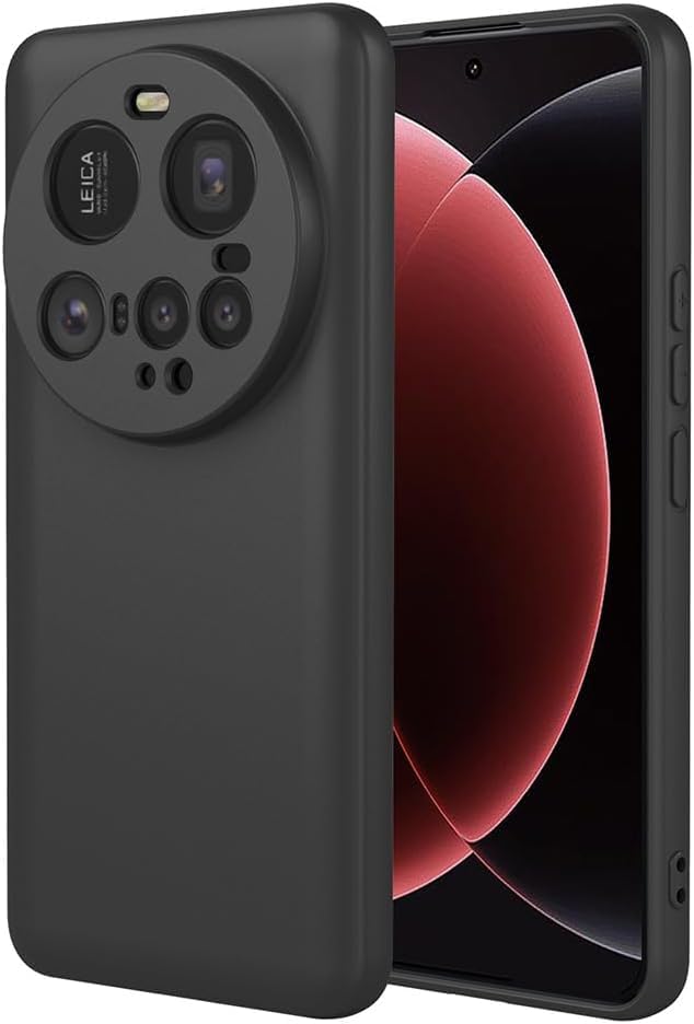 Silicone Shockproof Case with Inner Lining and Camera Protection – Modern & Streamlined Design – Compatible with Xiaomi 15 Ultra (Black)