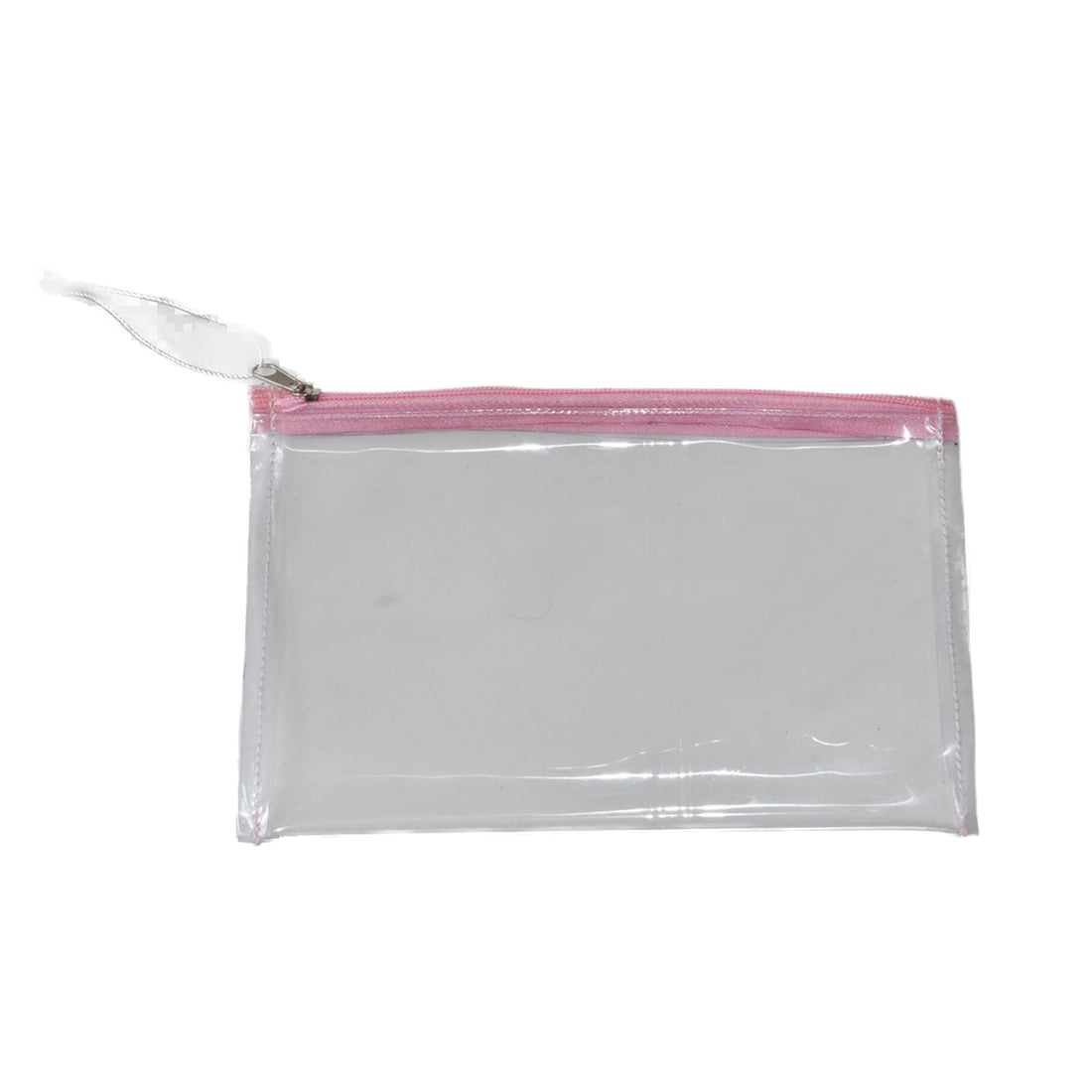 Transparent Pencil Case, Multi-coloured Zipper, Zipper Closure, 20 x 8 x 3 cm (Pink)
