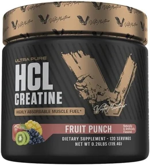 Creatine HCL Powder – 100% Pure, Unflavored, Supports Muscle Strength, Power & Recovery, 120 Servings, Fruit Punch Flavvor