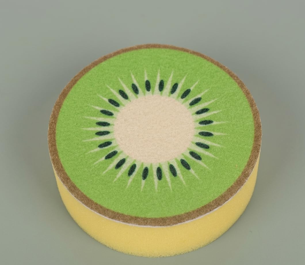 Dollar 3D Kiwi Dish Sponge High Density Sponge Round Shape Multifunctional Kitchen Import Household Tools