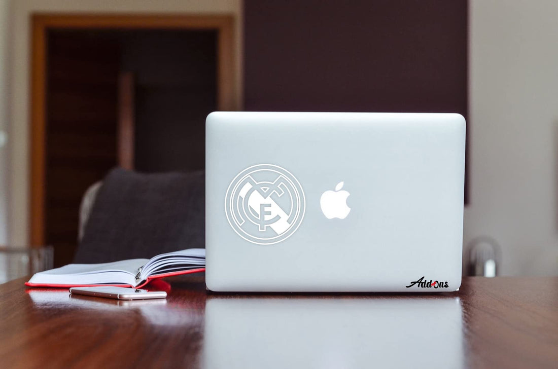 Add-Ons Real Madrid CF Decal Sticker For Laptop & MacBook (White)