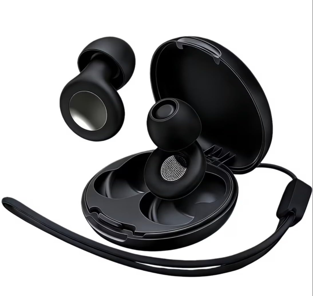 Noise Cancelling Earplugs for Sleep & Work - Soft Silicone Reusable Ear Plugs for Hearing Protection,noise Reduction,3Sizes (/S/M/L) - Comfortable Ergonomic Design (Black)