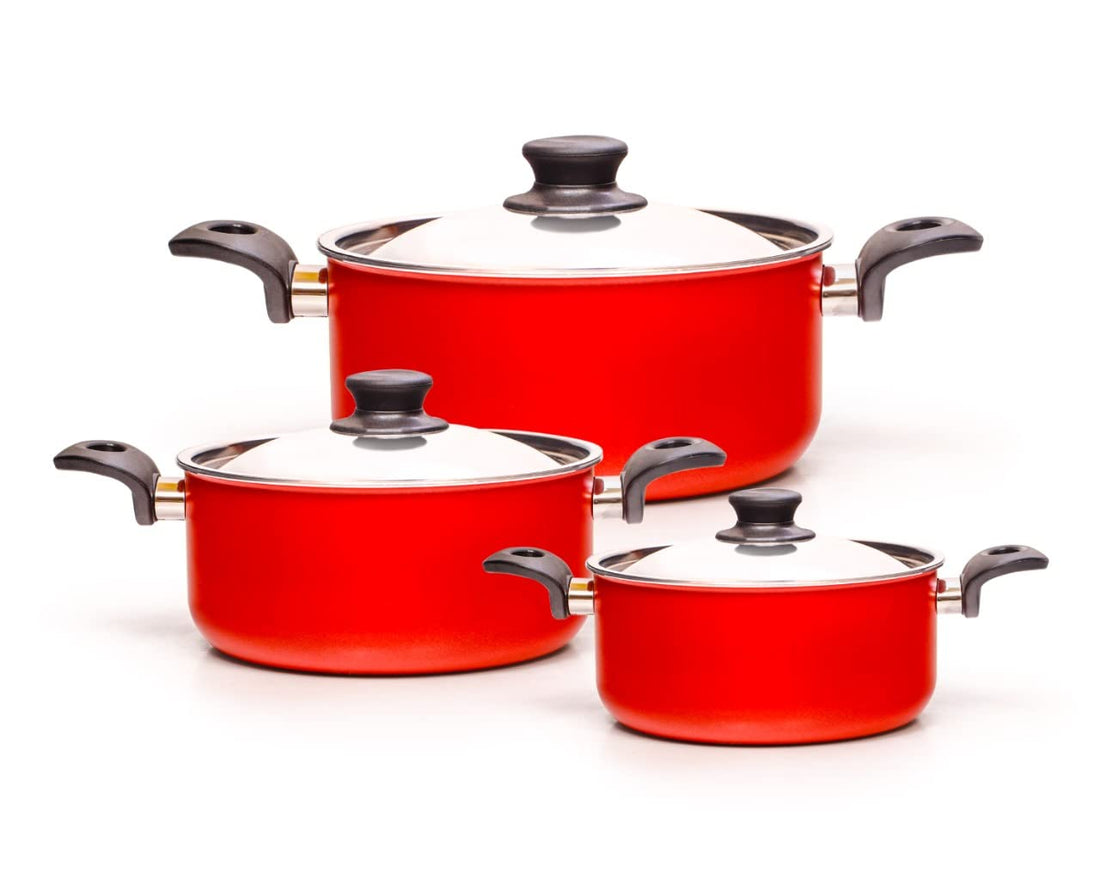 Trueval Teflon cookware set 6 pieces 16-18-24