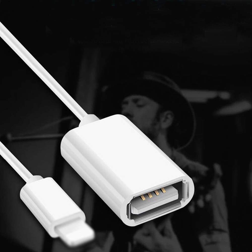 Crelander USB Female OTG Adapter Cable Connect Kit Compatible with Ipad 4 for Ipad Air and Ipad Mini 5s 6 6s 7 Plus for iOS 10.3 System (White)
