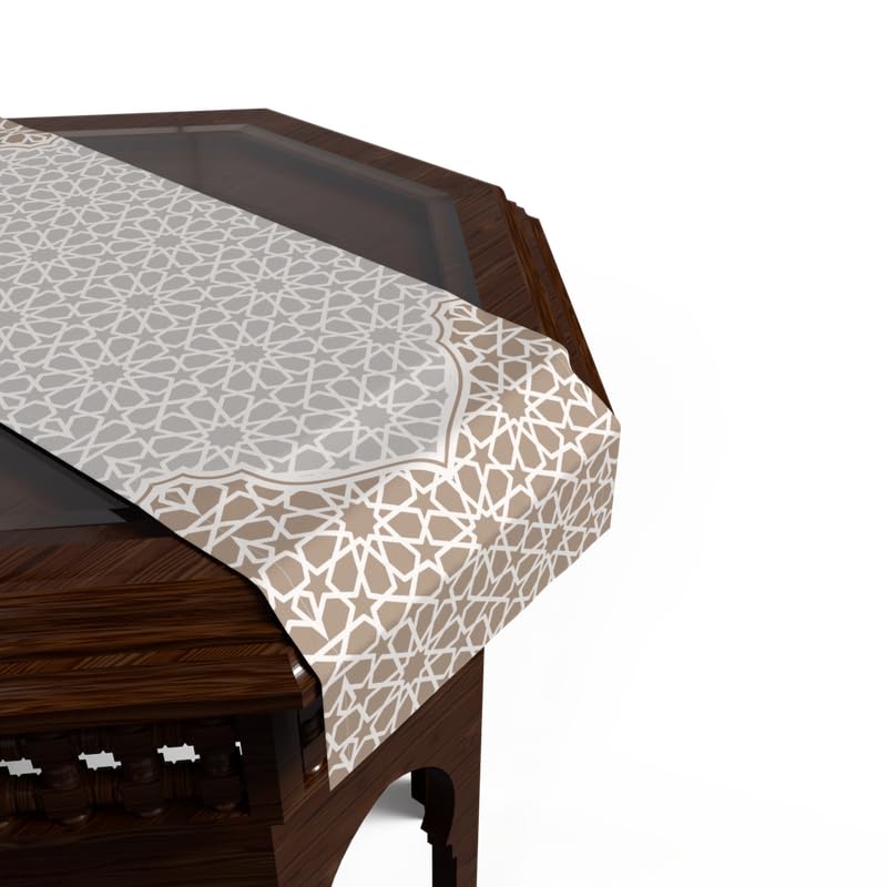 ART MOOD HOME Ramadan's Unique Morish Velvet Runner White*Beige 35W*140L