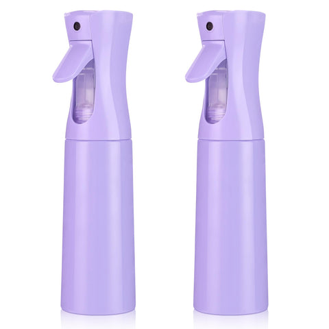 Continuous Spray Bottle for Hair (10.1oz/300ml) 2 Pack Mister Spray Bottles for Cleaning Empty Ultra Fine Water Mist Sprayer for Hairstyling Plant Garden Curly Hair Etc (Purple)