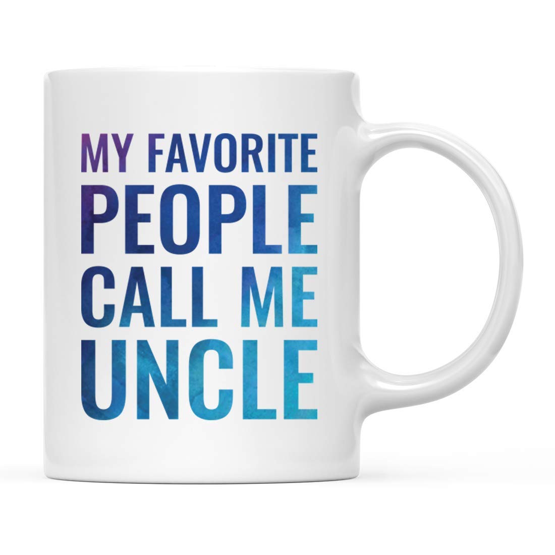 CODOYO Father's Day Birth Announcement Coffee Mug Gift, My Favorite People Call Me Uncle, Blue Watercolor, Funny Dad Birthday Christmas Gift Ideas 11 oz
