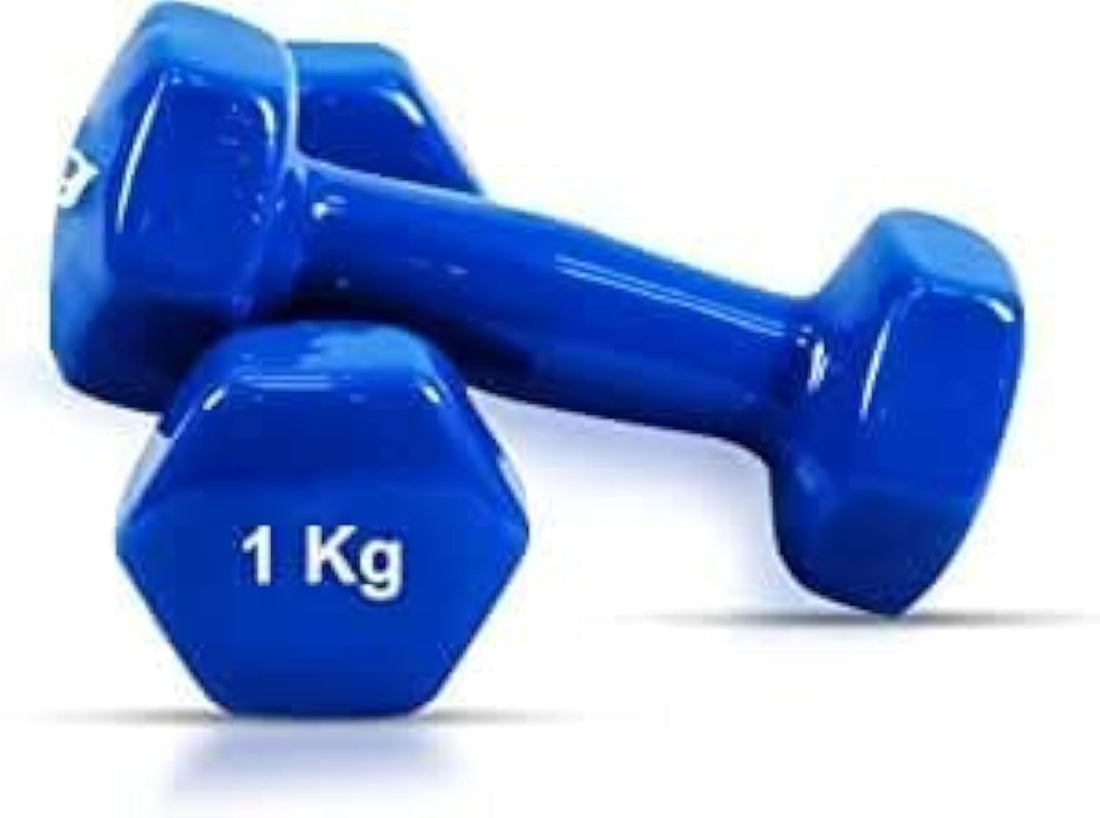 Vinyl Coated Hex Dumbbells Set of 2 (Multi Color)