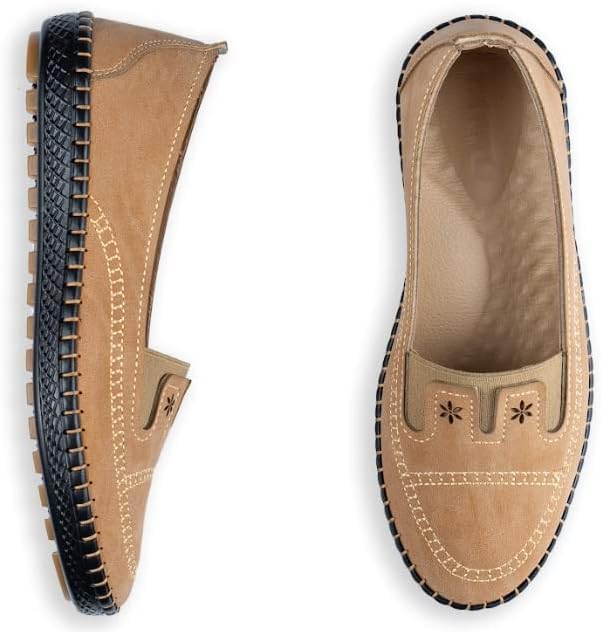Florence 9614 Women's Casual Hand Made Flat Leather Shoes