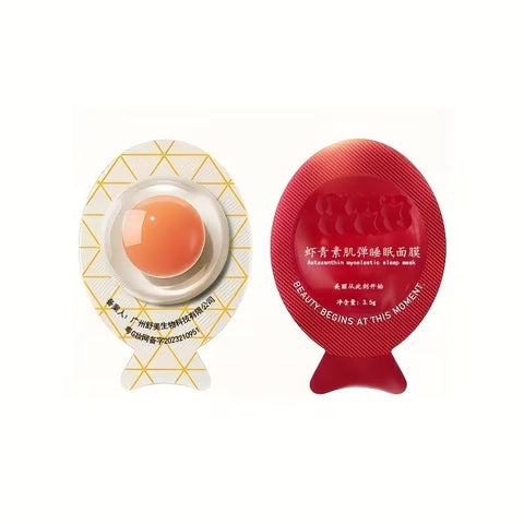 [5 -Pack Mini Egg Facial Mask] Deep Hydration Light Beige Brightening Facial Sheet - Portable Travel Skincare Essentials for Radiant Glow