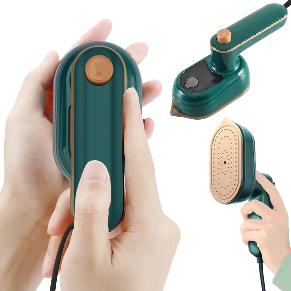 JEMPET Small Portable Electric Handheld Iron: Mini Wired Rotary Handle Wet & Dry Use Ironing Machine for Travel Business Trip & Home