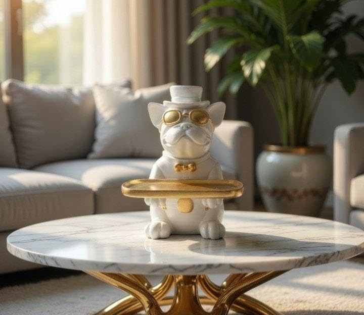 Nut Serving Tray - Luxury Dog Shape Serving Platter for Snacks and Desserts for Home and Living Room Decoration Modern Decorative Serving Tray for Living Rooms and Events Figurine and Serving Tray