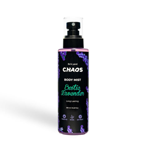 Chaos Body Mist - Exotic Lavender, Long Lasting Fragrance with Glycerin and Aloe Vera, 250 ml | Dreamy lavender Scent leaves Skin Soft & Moisturized | Paraben-Free, Daily Body spray for Women & Teens