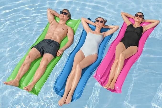 Water Hammock, Inflatable Lounger Float, Swimming Pool Air Mattress, Summer Beach Beach Beach Outdoor for Adults Swing-Imported Colors-183cm*69cm 1pc