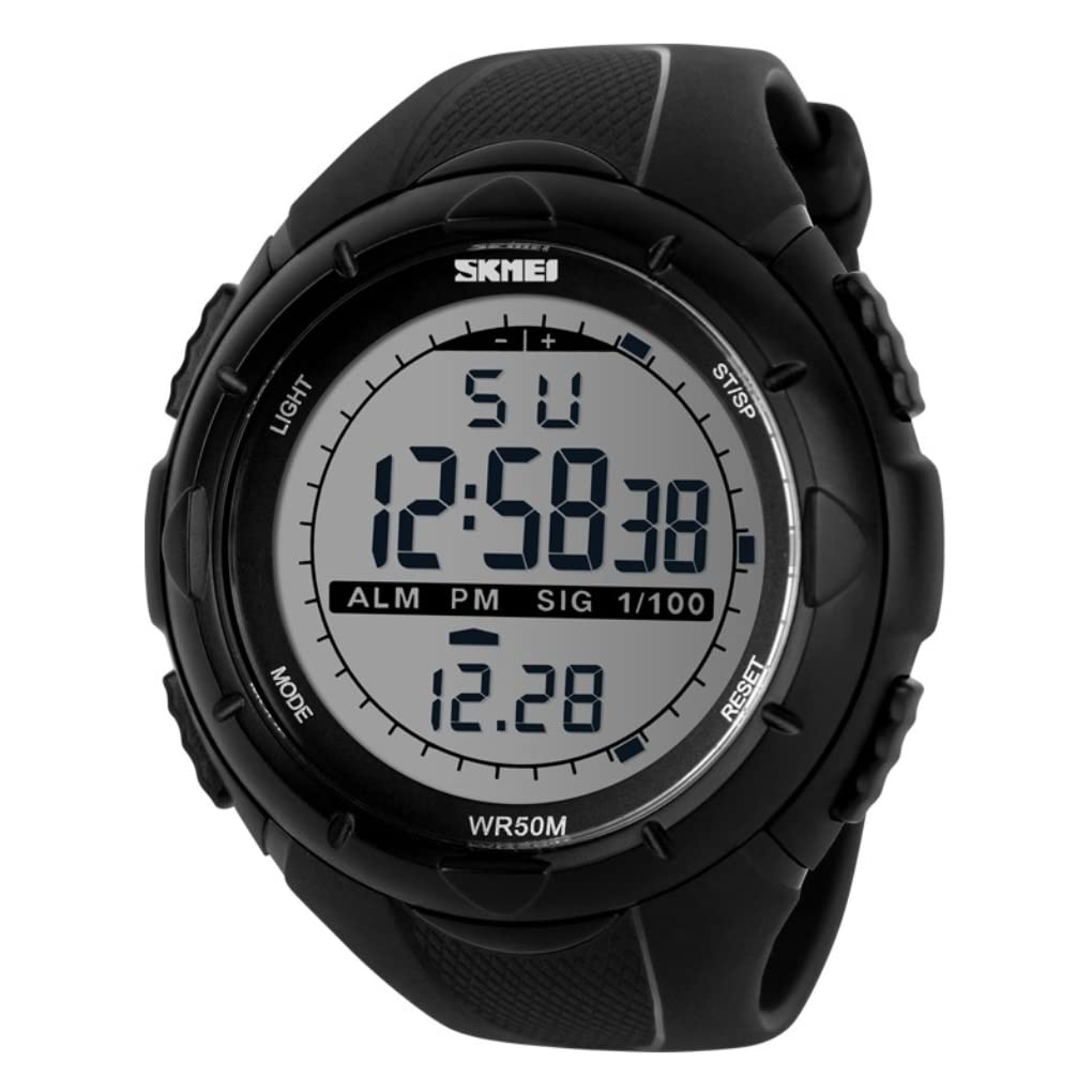 SKMEI Men's Digital Sports Watch 50m Waterproof Water Resistant Wrist Watch for Men | Men Sports Watches | Smart Watches for Mens | Digital Wrist Watches for Men - 1025, Black, Strap, green, Strap