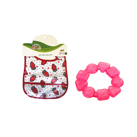 La Frutta (PVC Baby Bib with pocket & Gel Teether)
