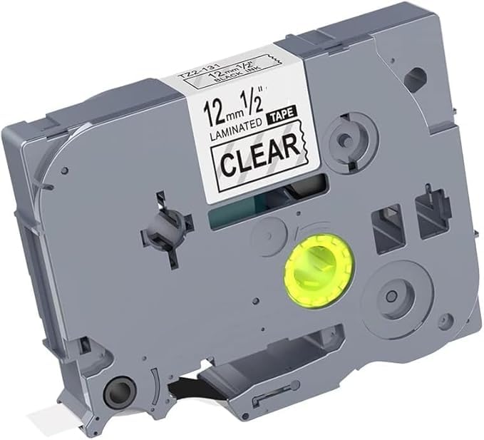 Compatible Label Tape TZ-131 12mm Black/Clear with Brother Label Printer P-Touch