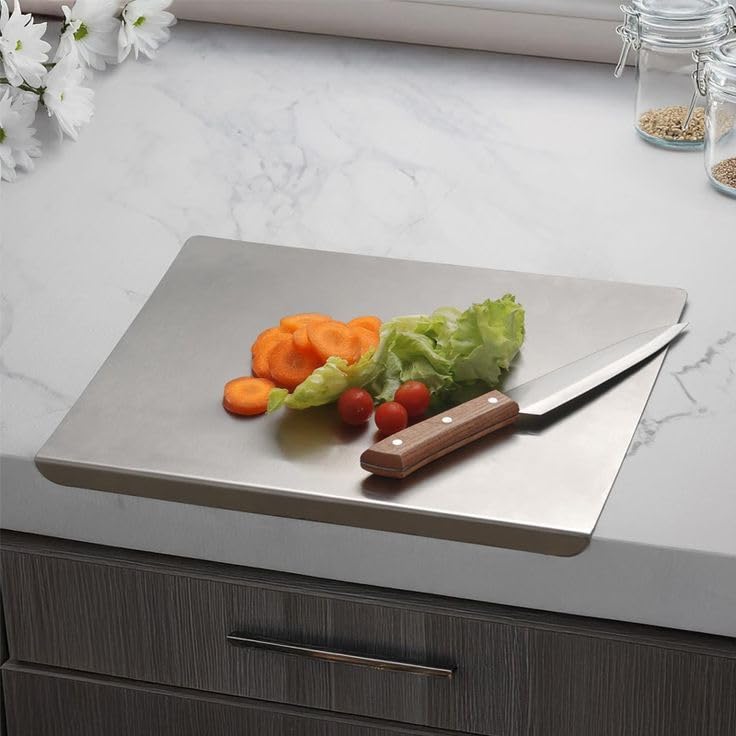 IRONWOOD Cutting Board Modern Healthy Stainless Steel Cutting Board Non-Slip Edge Professional Kitchen Easy Clean 45x35cm