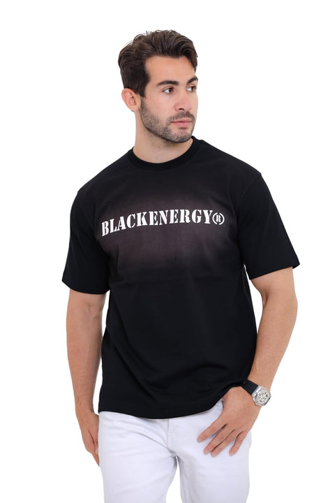 "Black Energy" Printed Black T-Shirt