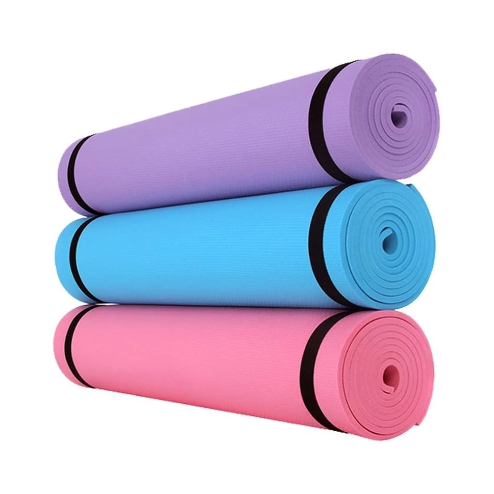5mm Thick Non-Slip Rubber Mat Ideal for Home Workouts and Gyms, Eco-Friendly EVA Yoga Mat for Yoga, Pilates, Fitness with Carrying Strap