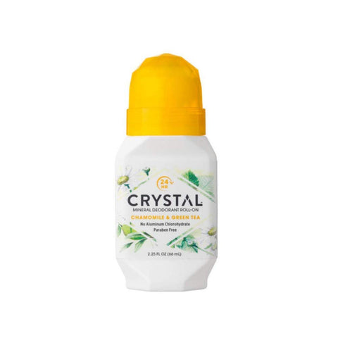 Crystal Deodorant Essence Roll-On 2.25oz Chamomile/Green Tea-Mineral Deo roll On-For sensitive Skin