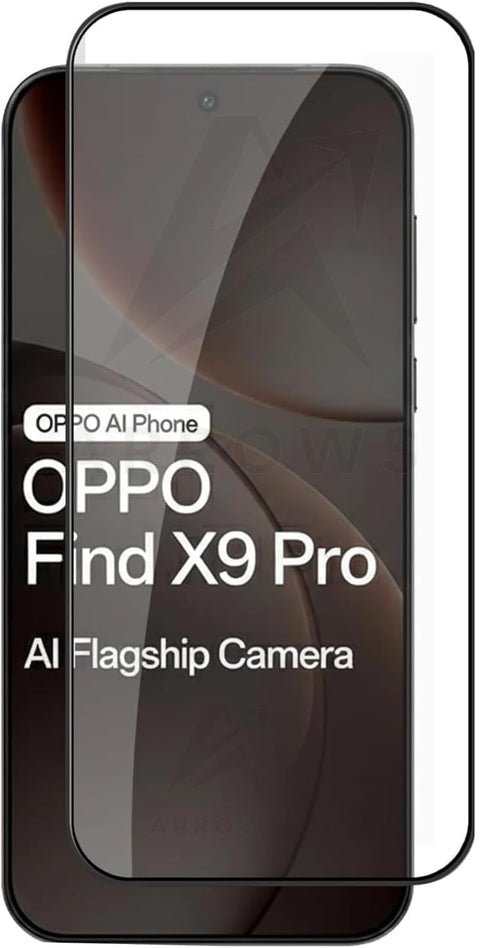 ARROWS Tempered Glass Screen Protector for Oppo Find X9 Pro, 9H Hardness, HD Clear, Fingerprint Unlock Support, Full Coverage, Anti-Scratch, Case Friendly, Bubble-Free Installation