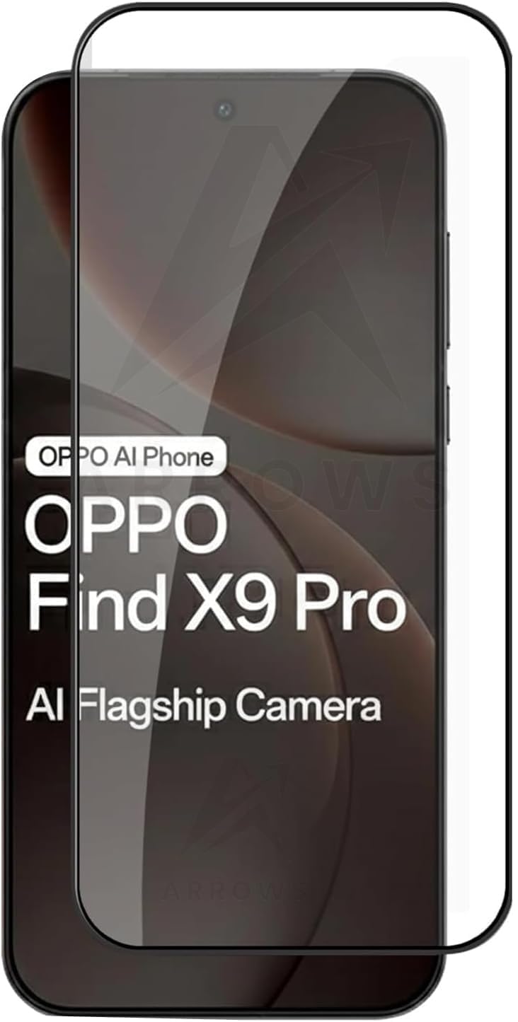 ARROWS Tempered Glass Screen Protector for Oppo Find X9 Pro, 9H Hardness, HD Clear, Fingerprint Unlock Support, Full Coverage, Anti-Scratch, Case Friendly, Bubble-Free Installation