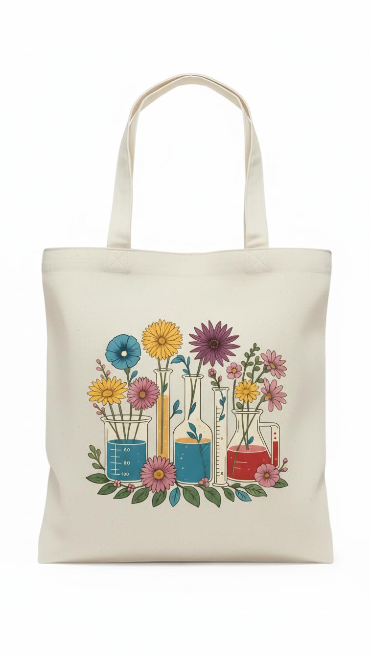 Eco-Friendly Canvas Cotton Tote Bag with Design Printed Bags for Women, Men - Reusable Shopping Bag, Party Gift Idea and Blend Cotton Gift Bag
