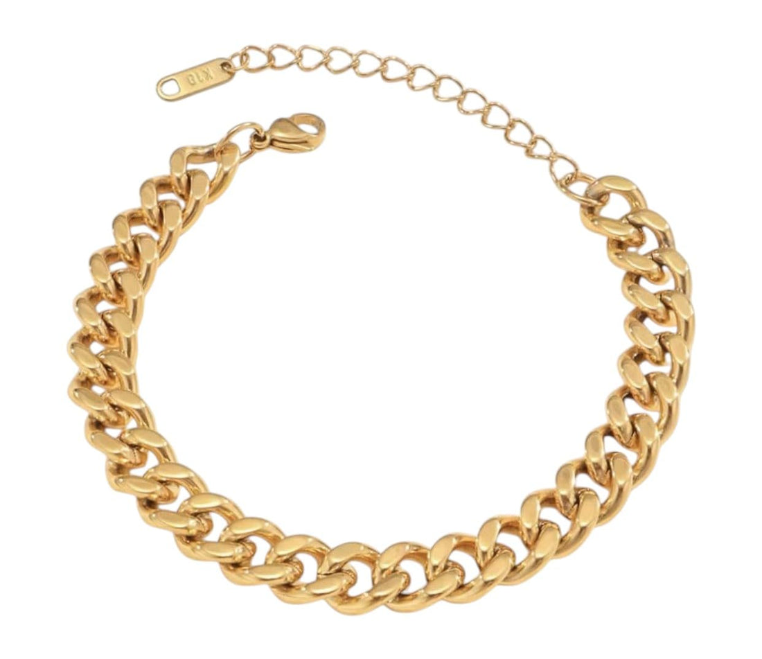 Elegant Gold Bracelet, Pure Stainless Steel Chain