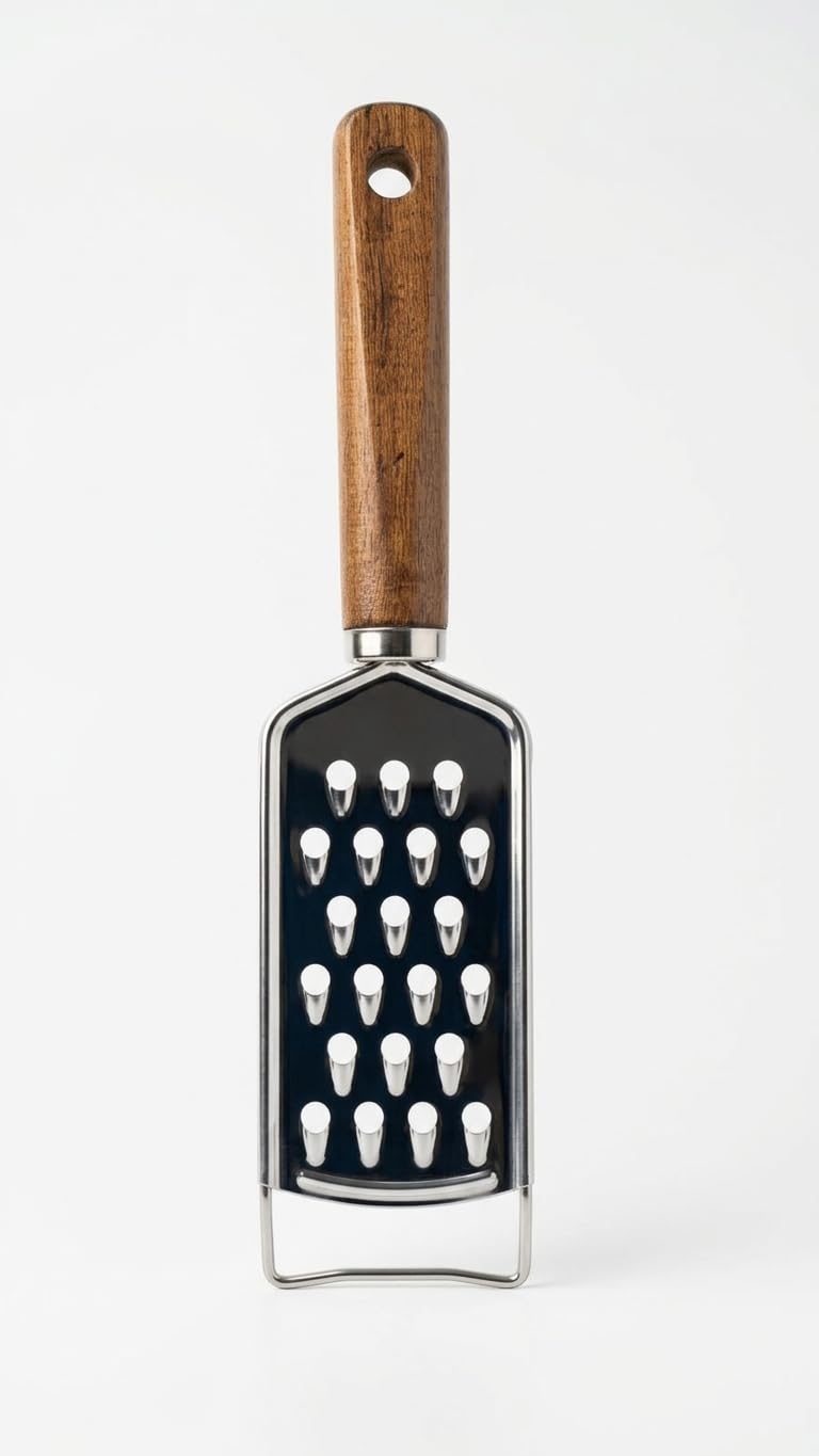 Downtown Coarse Grater Stainless Steel Hand Grater for Cheese Vegetables and Fruits with Wooden Handle Manual Kitchen Grating Tool