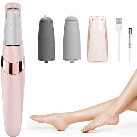 Pedicure Electric Tool, Electric Foot Callus Remover, USB Rechargeable Callus Remover for Feet with 2 Rollers Pedicure Kits for Dry Skin Cracked Heels Calluses Dead Skin