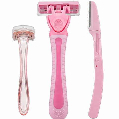 3 in 1 Ladies Shaving Kit, Face Body Eyebrow Razor, Suitable for Sensitive Skin, Daily Personal Care