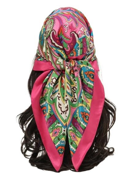 Elegant Silk Hair Scarf Decorative Bow Design