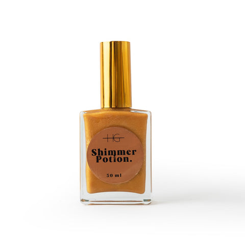 HG Shimmering Potion Body & Face Dry Oil – Golden Glow | Honey & 10 Botanical Oils | Hydrating Luminous Shimmer Oil | Non-Greasy Silky Glow | 50ml