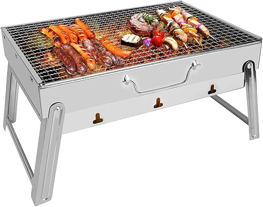 Portable BBQ Grill Stainless Steel Folding Barbecue Grill for Garden Travel Camping
