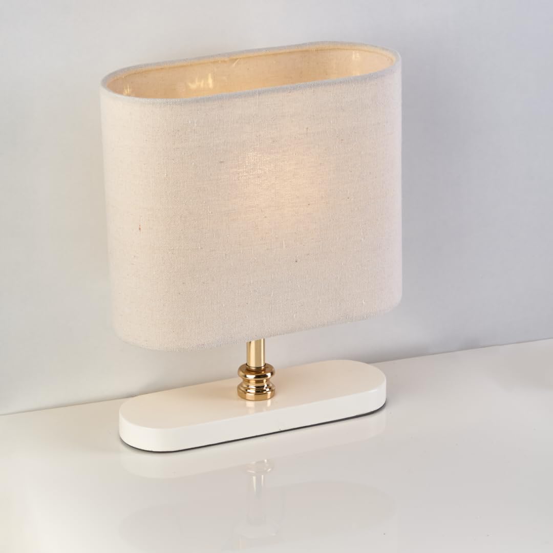 Oops Modern Decorative Indoor Table Lamp – Ronda Modern Table Lamp for Living Room, Bedroom & Office – TB62-WH-WH – Off White