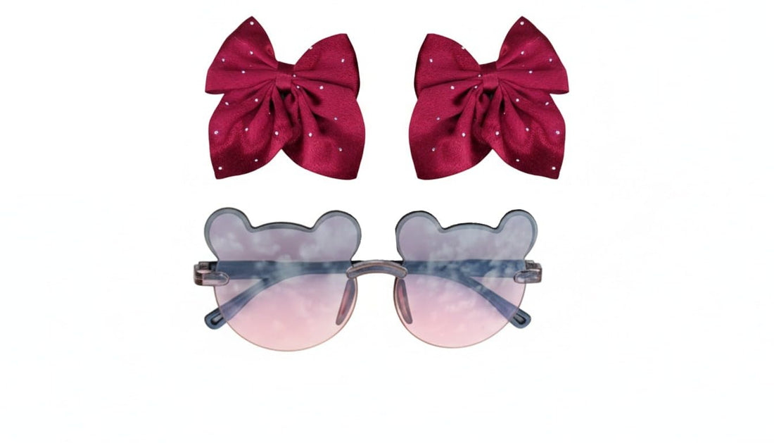 Girls Sunglasses | Girls Sunglasses with 2 Bow Hair Ties | Multi Color
