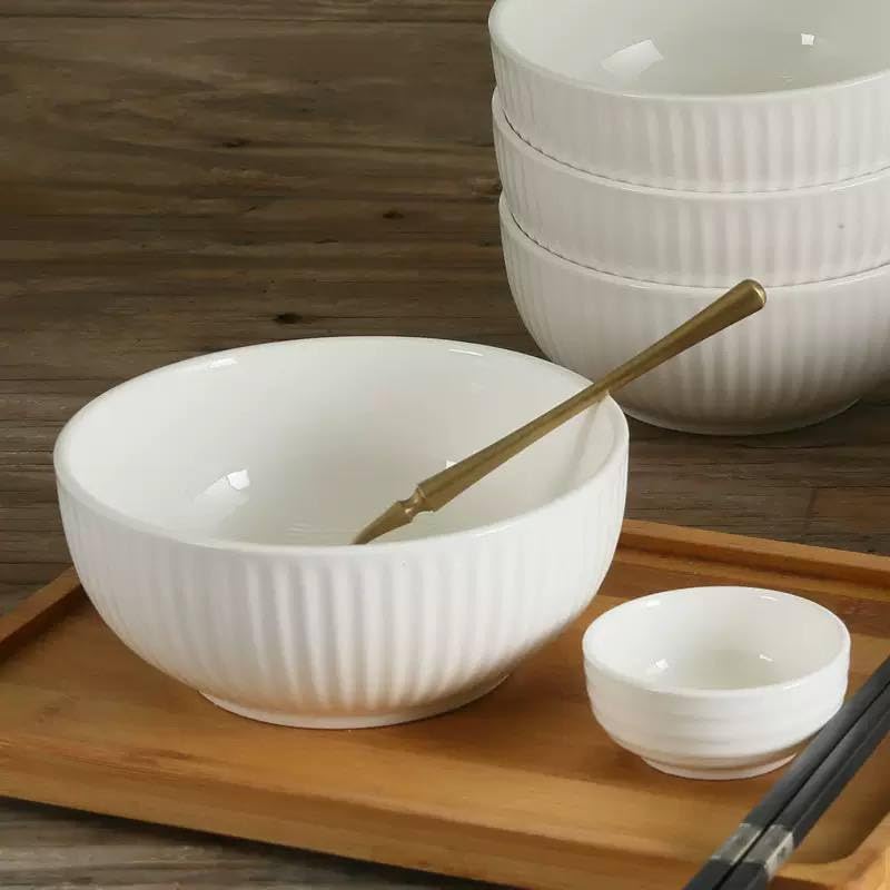 Generic White Porcelain Bowl, Heat-Resistant, Oven and Microwave Safe, 16cm Diameter, 9cm Height, .mk