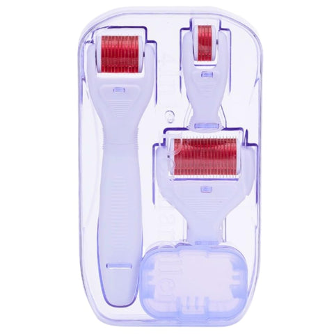 Roller Koi Beauty Real Needles Professional Microneedling For Home Micro Needle For Hair Face And Body Beard Growth Derma Roller For Men Skin Care Tool Include Storage Case White
