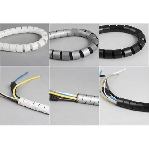 Premium Quality Flixable Cord Protector Spiral Wire Wrap Cord Computer Electrical Wire Organizer Cable Management Spiral Cable Wrap Cable Sleeve 2M, 25mm (Black)