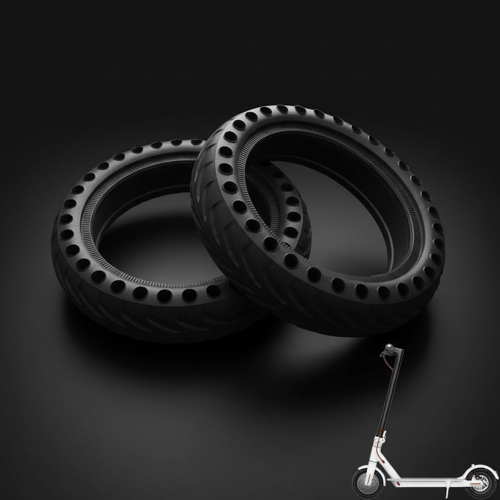 GHAZAL BABEJIA 2 Pack 50/75-6.1 Scooter Tyres - Solid Rubber for Xiaomi Pro 2 M365 Series 8.5 Inch - Black