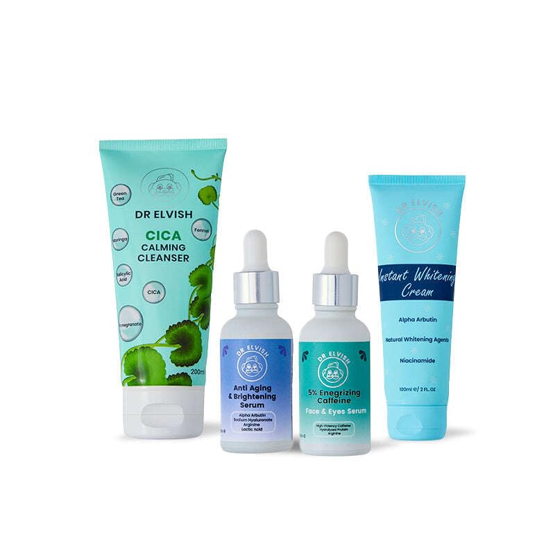 Dr. Elvish Brightening Power Bundle, Face, Skincare System, CICA and Caffeine, Multi, Anti-Aging, All Skin Types, 360ml