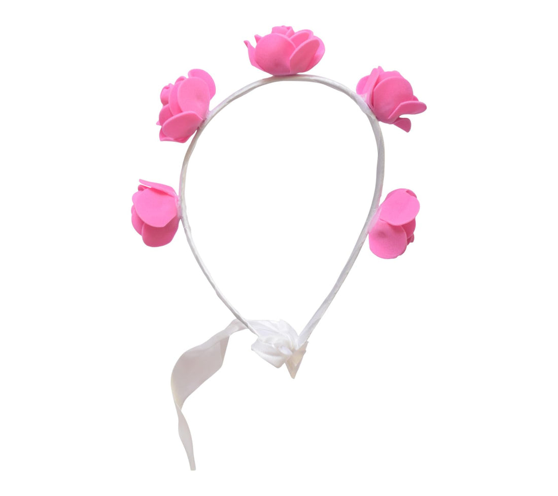 Daphne Adjustable Hair Band With Flower Design For Girl - Pink
