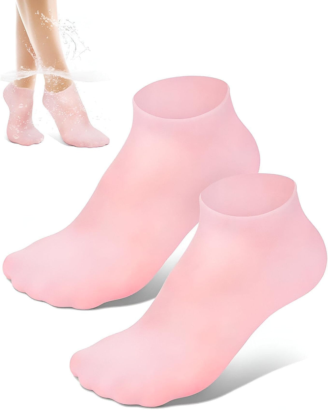 Pedicure Socks - Silky Smooth, Moisturizing Silicone Gel Covers with Non-Slip Feature for Women to Heal and Nourish Dry, Cracked Feet