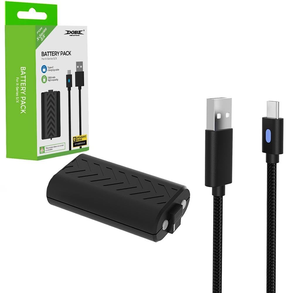 Rechargeable Battery + Black USB Type C Cable for Xbox Series X/S Full Handle Joystick Controller
