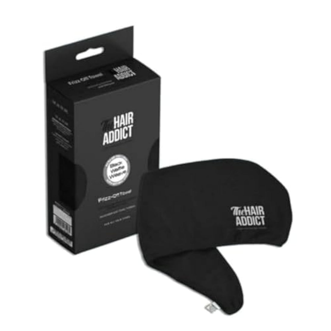 The Hair Addict Frizz Off Towel - Black Waffle Weave-Medium