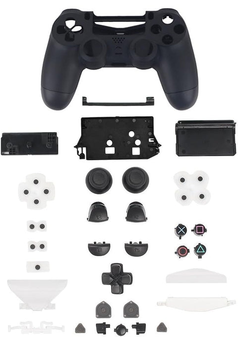 Plastic Game Controller Case with Replacement Buttons for Sony Playstation 4 JDM-040 JDM-050 JDM-055 Black