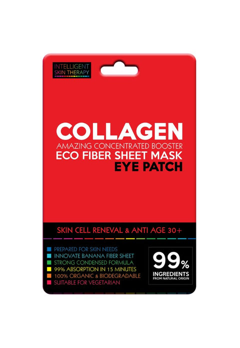 Under Eye Patches Booster Intelligent Skin Therapy - Made in EU - 100% Biodegradable Banana Fiber Sheet - Cruelty Free & 100% Vegan - Natural Formula - COLLAGEN