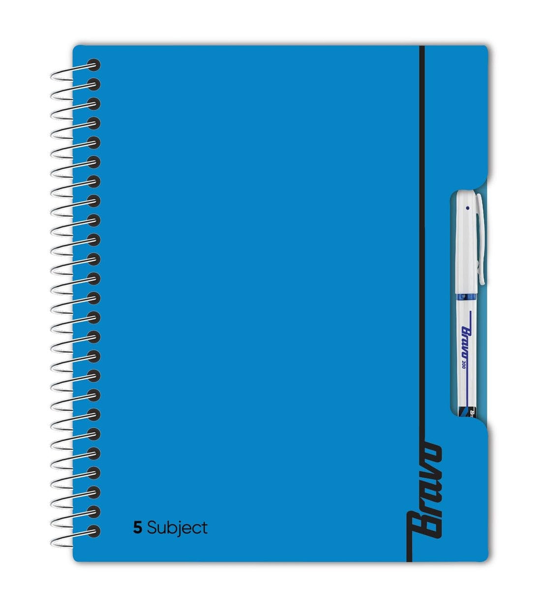 Bravo New Notebook 5 Subjects, 200 Sheets, 27.3 cm x 19.8 cm Size, Blue