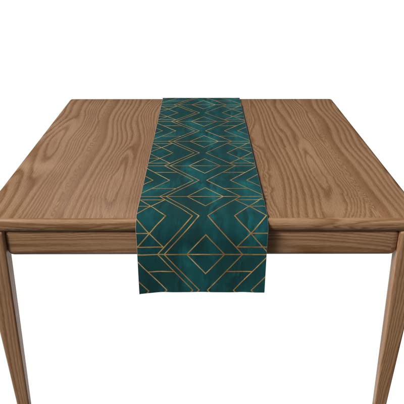 ART MOOD HOME Velvet Golds teal runner Green * Gold 35x140 CM